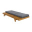 Chaise longue de patio en bois d'acacia Erich avec dossier réglable et coussin triple-2139282172