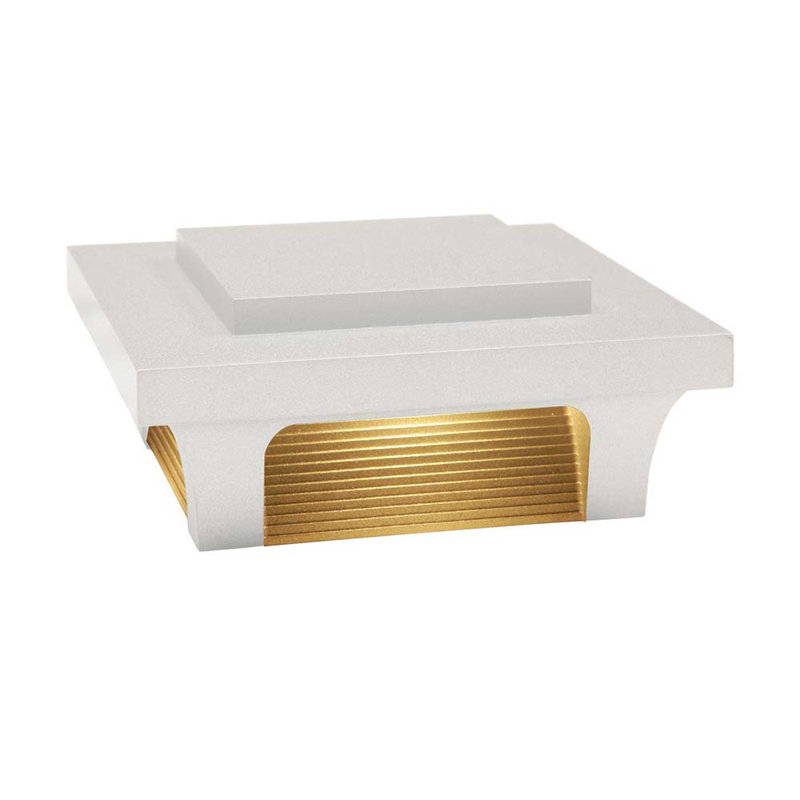 Deckorators Luna 2.5 in. x 2.5 in. Textured White Low Voltage Post Cap