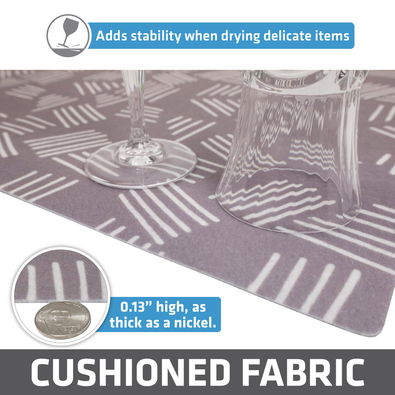 Premium Luxury Shelf & Drawer Liner, Thick Cushioned Fabric, Absorbent, Waterproof, Slip-Resistant, Non-Adhesive, Liners for Kitchen Cabinets, Cupboards (Modern Brush Strokes)(12”x59”)(Set of 2)(USA Made)