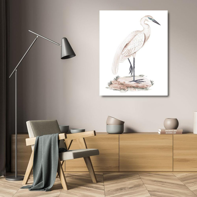 Art sur toile tendu avec Alcott Hill® Wang, Melissa Gallery: A White Heron IV