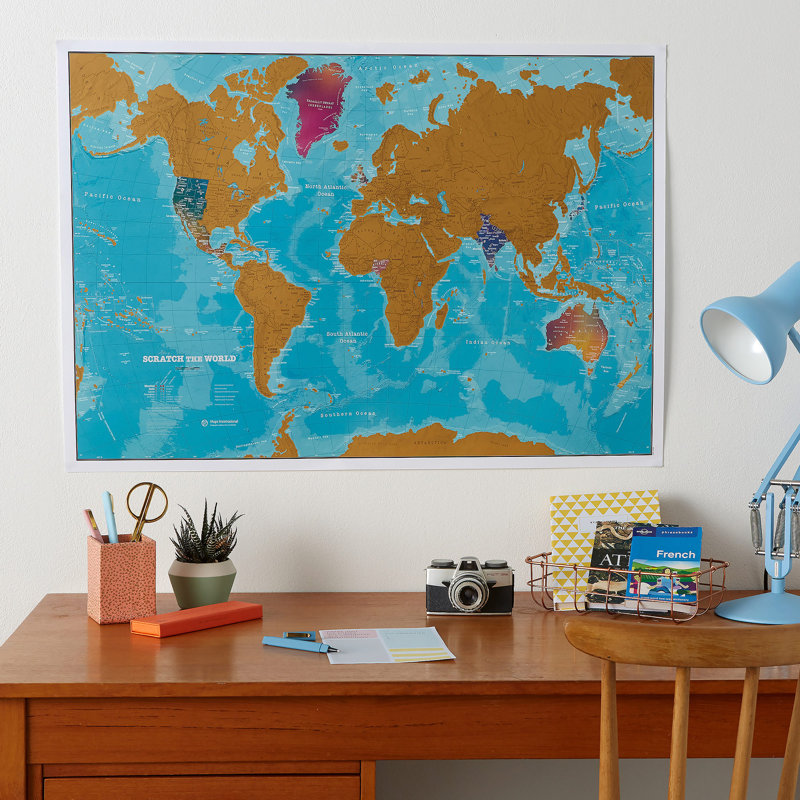 Scratch The World?? - Watercolour Edition Map - No Frame Print