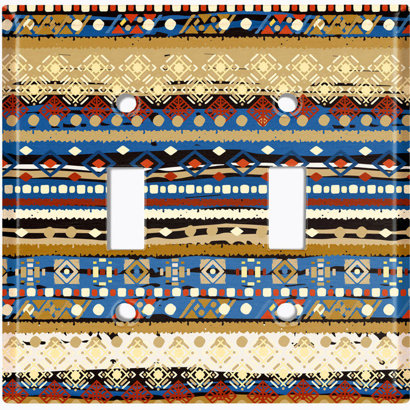 Patterned 2 - Gang Toggle Light Switch Standard Wall Plate