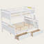 Lit superposé simple au-dessus de double avec échelle et deux tiroirs de rangement, structure convertible en bois massif avec garde-corps-1992153485