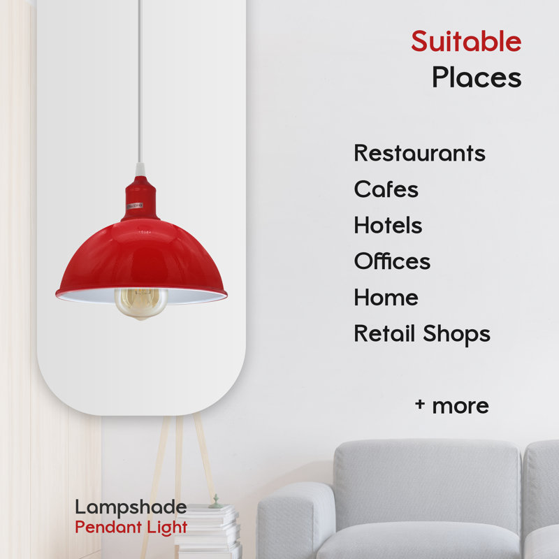 Gingras 2 - Light White Single Pendant, No, Red
