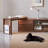 Retro simple retractable solid wood TV cabinet