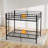Isabelle & Max™ Metal Full Over Full Bunk Beds with LED Lights and Charging Station, Heavy Duty Metal Full Size Bunk Bed Frame with Safety Guardrail & 2 Ladders, Space-Saving Design, No Box Spring Needed, Black-1193689471-1167009720