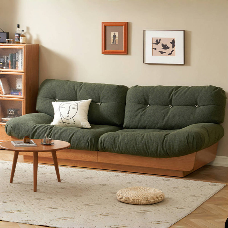 Canapé en bois massif de style simple, Vert