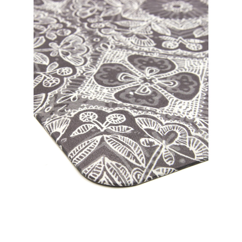 Gray Floral Mandala Anti-Fatigue Comfort Mat 32" x 20"