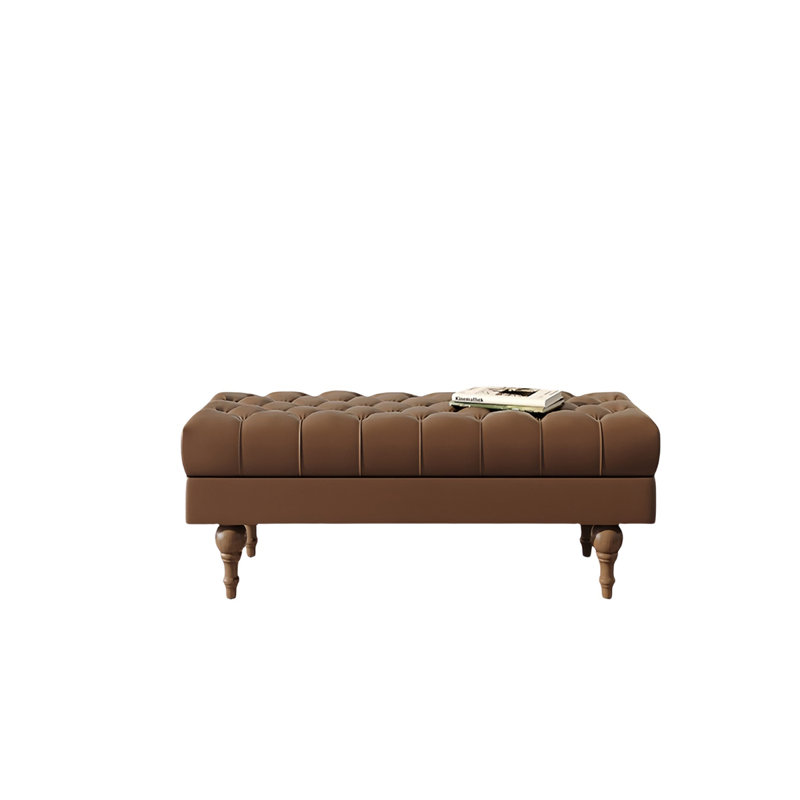 Leather Match Upholstered Bench, 15.74" H x 47.24" W x 19.68" D