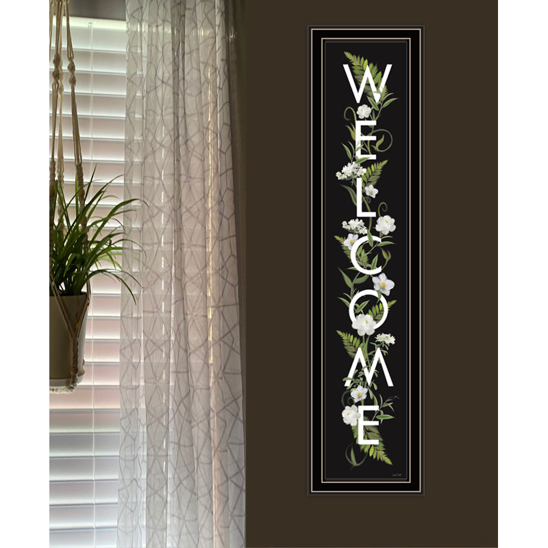 «Welcome Sign I», art mural encadré pour le salon et la maison par Fenway, Noir