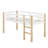 Low Loft Bed Twin Size, Kids Solid Wood Modern Loft Bed Frame With Ladder And Safety Guardrail For Girls Boys, Noise-Free, Space-Saving, No Box Spring Needed
