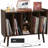 33" Media Shelves Cabinet With Power Outlet and USB Charging Port-101081100