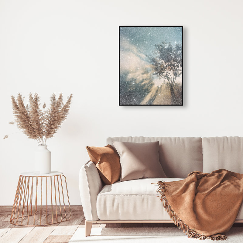 Golden Sunbeams II Canvas Floral & Botanical Print by Oliver Gal, Black Frame, 16 x 20, 25"H x 31"W, Silver Floater Frame
