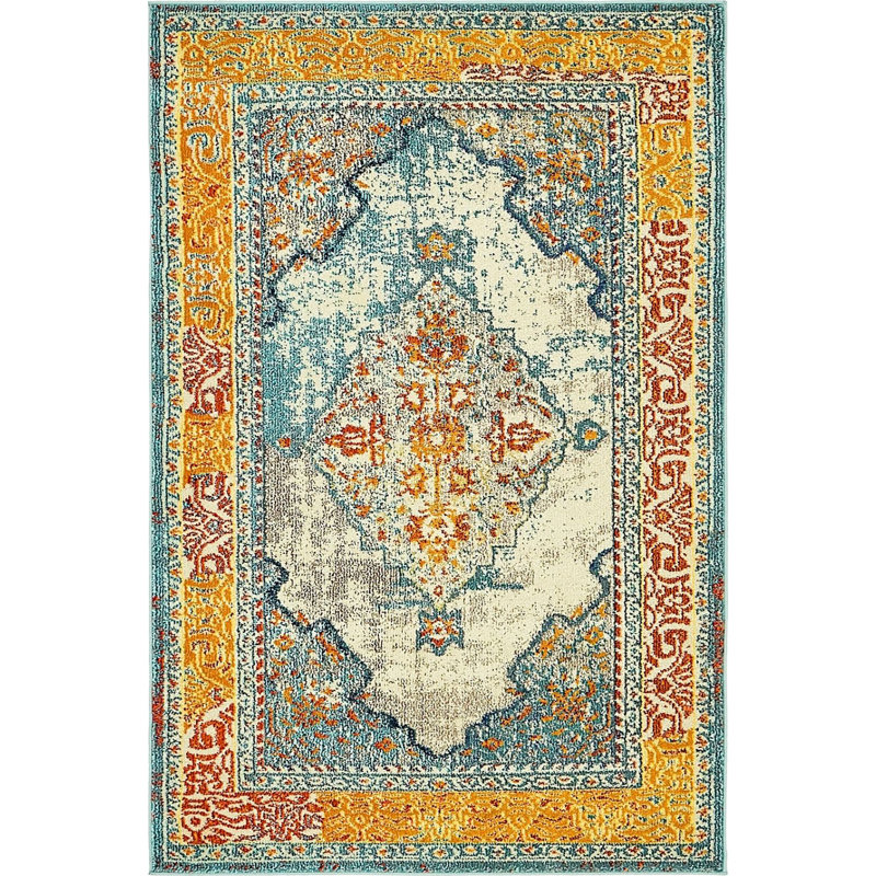 Abstract Indoor Rug, Rectangle 4' x 6'