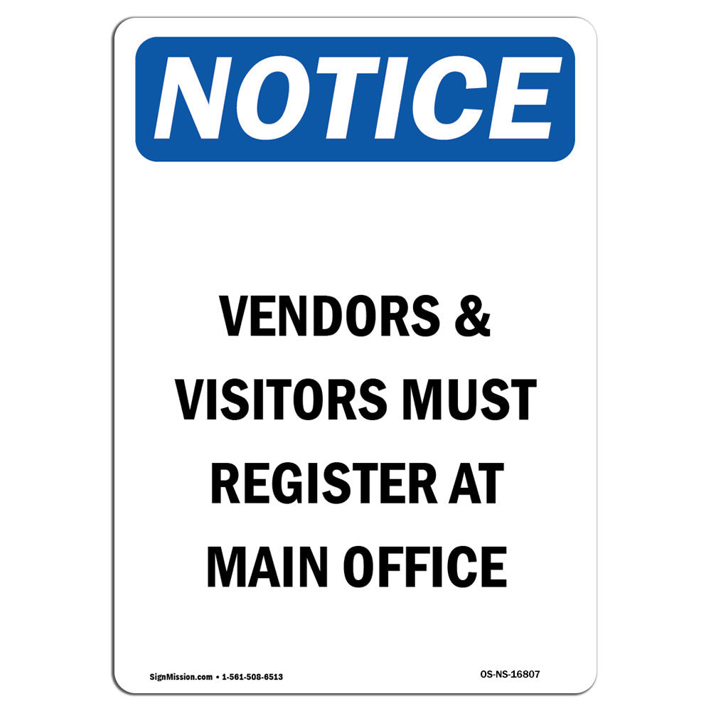 Registry Sign SignMission Vendors and Visitors Must Register Sign | Wayfair