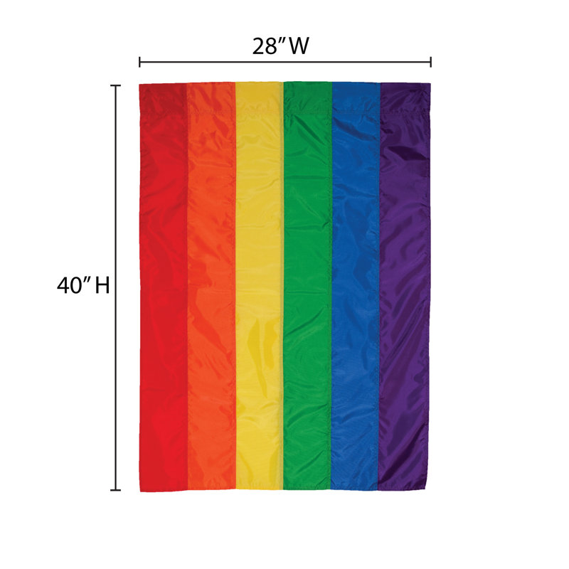 Drapeau de jardin arc-en-ciel, L 28 po x H 40 po