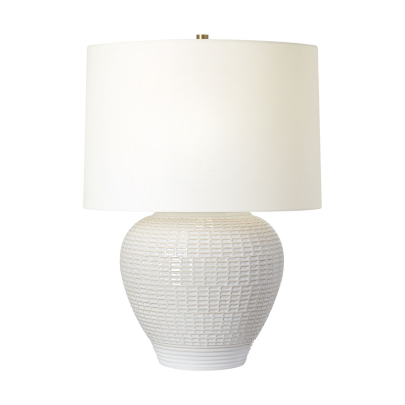 Lauren Ralph Lauren Marcel 1 Light Bedroom Home Office Living Room Lamp In New Finish With White Linen Shade, White
