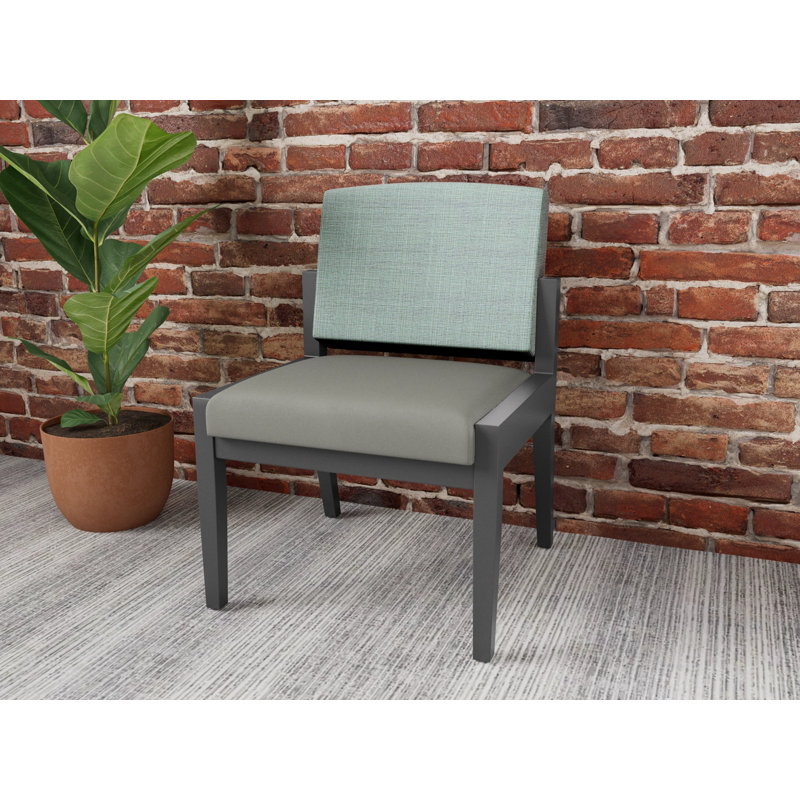 Chaise d’invité Amherst, Étain, Chambray écume de mer / Patriot Plus colombe