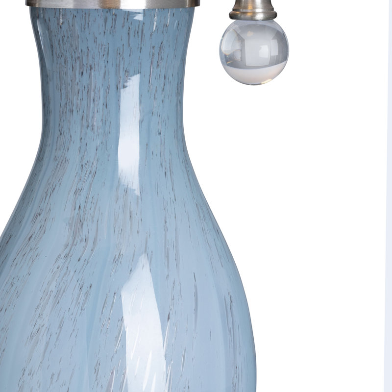 35.25" Crystal Table Lamp With White Shade