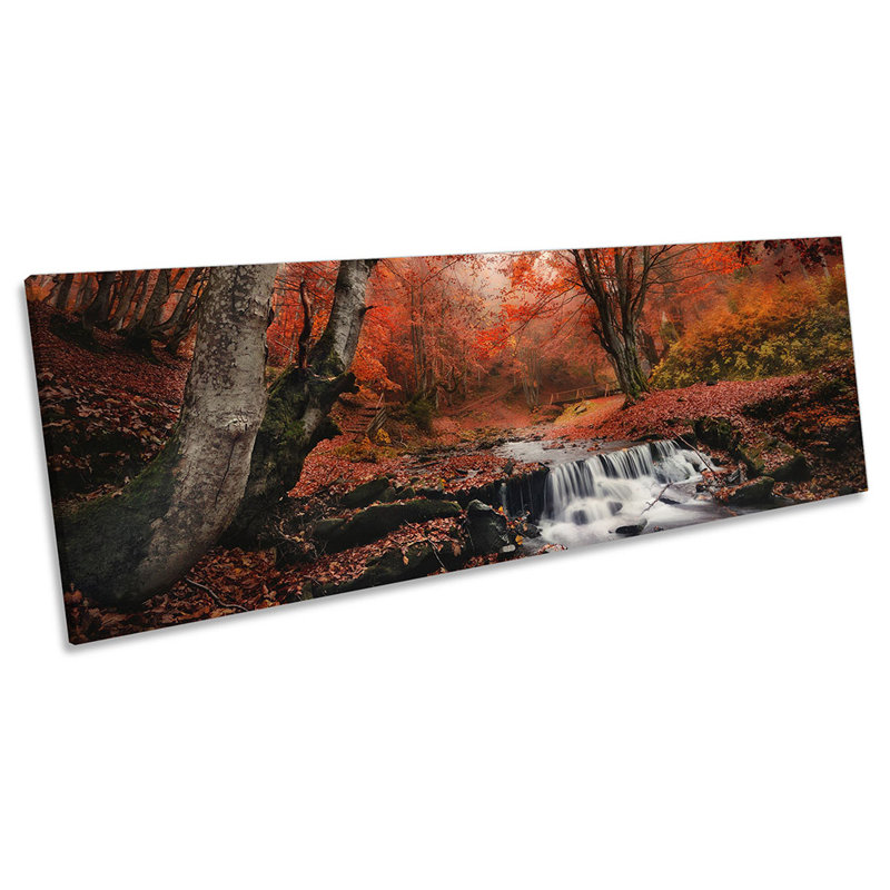Red Landscape Woodland - Wrapped Canvas Panoramic Art Prints, 30.48cm H x 91.44cm W