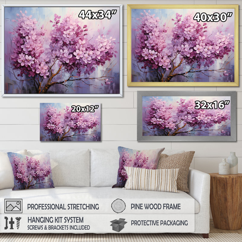 Whispers of Lilac III - Imprimé, H 12 po x l 20 po x P 1 po, Cadre flottant brun