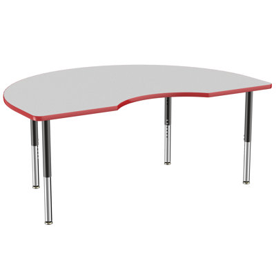 48" x 72" Kidney T-Mold Activity Table with Adjustable Legs