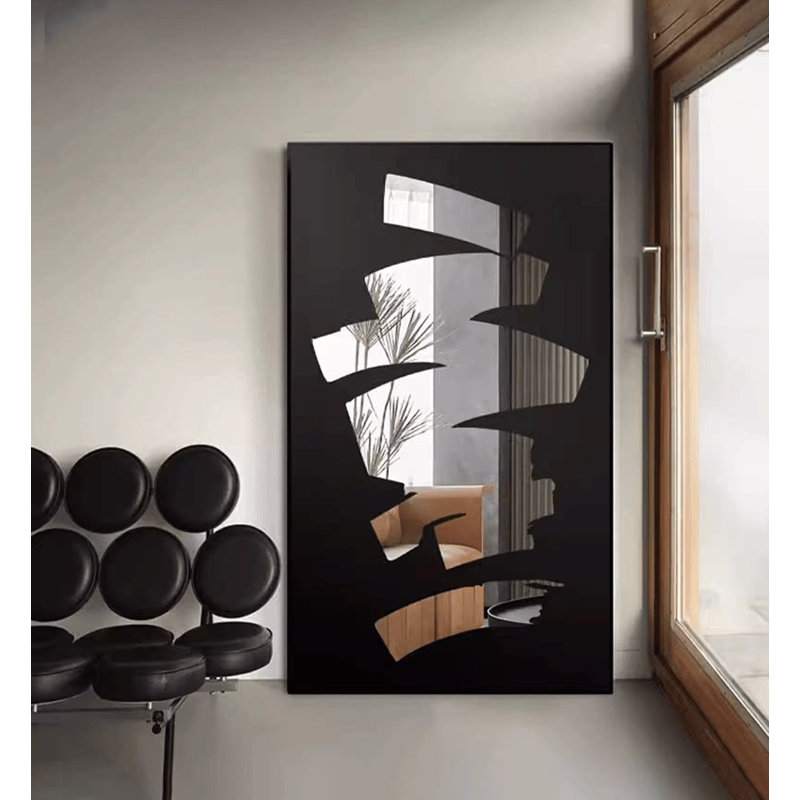 Miroir pleine grandeur mural Creative Luxury, 70.87" H x 35.43" W, Black