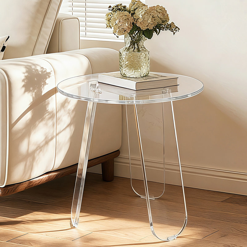 Three Leg Coffee Table with Storage, Transparent