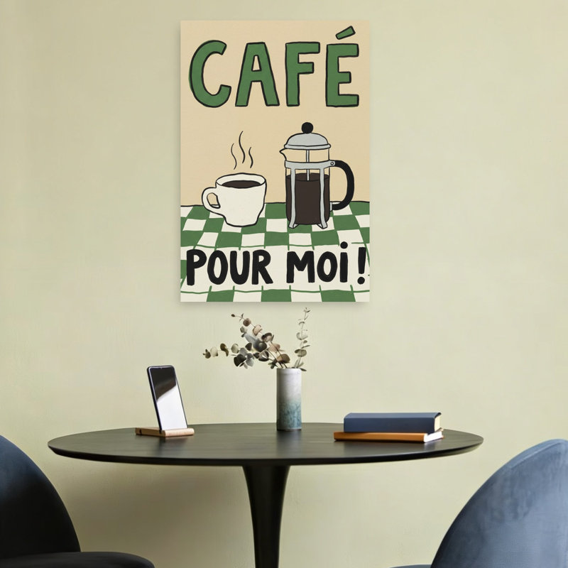Cafe Pour Moi Coffee Wall Art Print 1 Piece Wrapped Canvas Wall Art, 60.96cm H x 40.64cm W