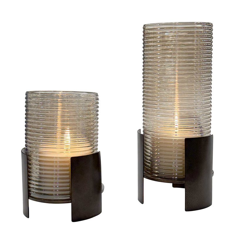 Uttermost Fluted Fire Cylinder Candleholders