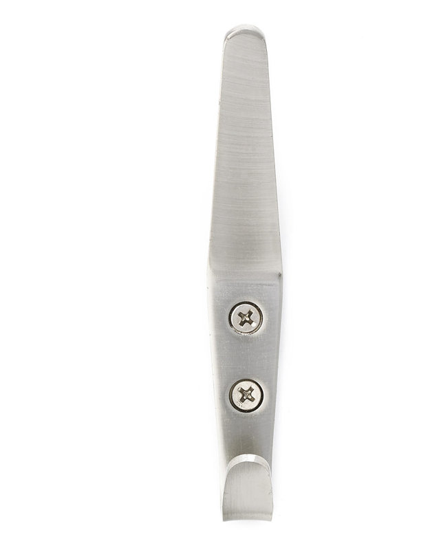 Contemporary Metal Wall Hook, Brushed Nickel
