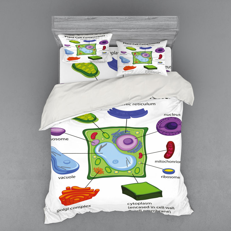 Ensemble de housse de couette éducatif, Housse de couette grand + 3 pièces supplémentair, Vert / rouge