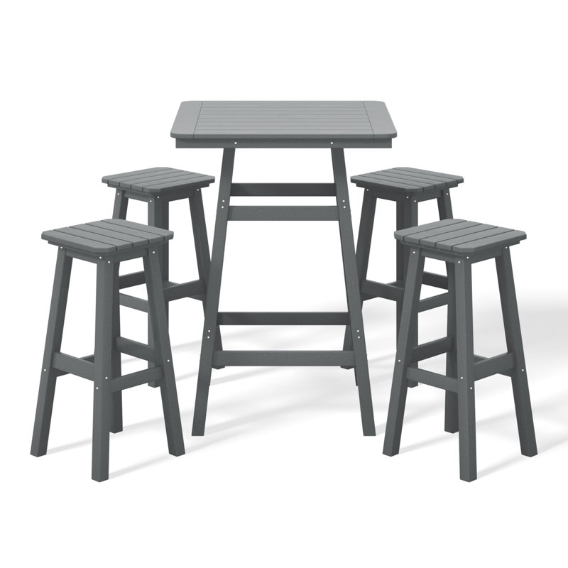 Laguna 5-Piece Square Bar Set, Gray