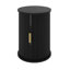 Ensemble de tables basses de style Mid-Century avec porte tambour coulissante, table de bout ronde cannelée avec rangement-793808982