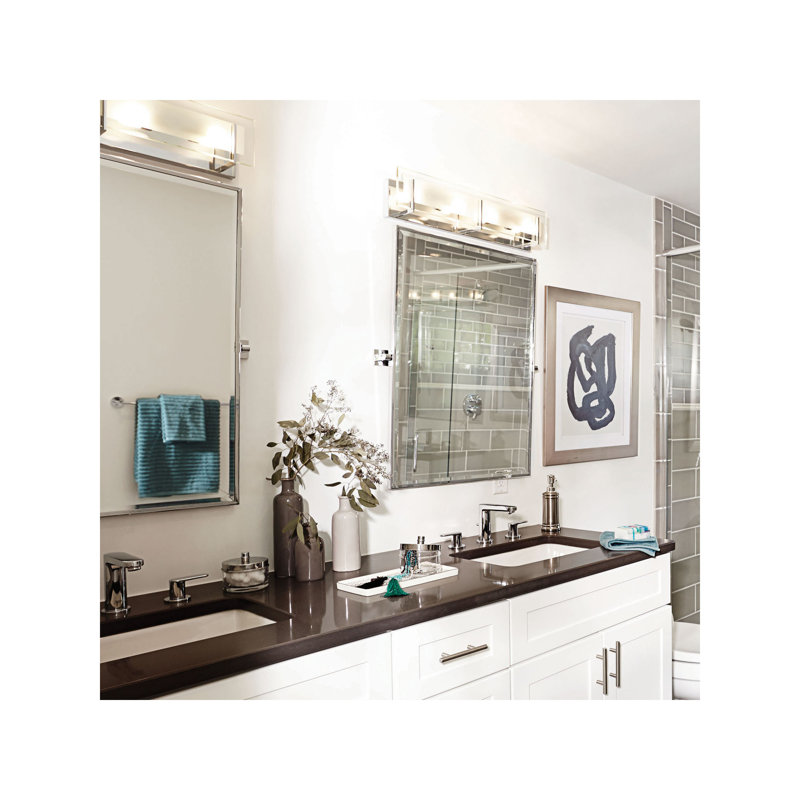 Chrome 4-Light Dimmable Outdoor Wall Sconce with Clear Glass