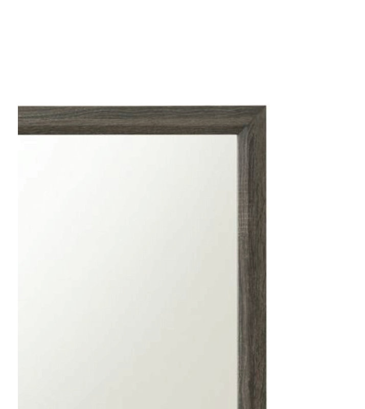 Miroir au fini gris patiné, Gris, Rectangulaire, 35 po x 39 po