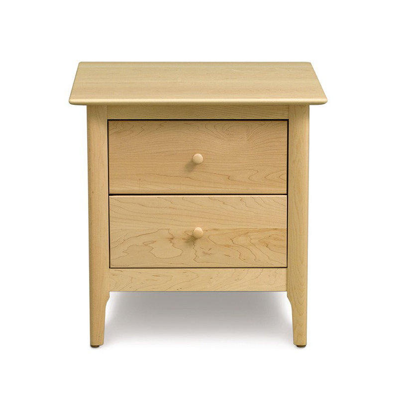 Sarah 2 - Drawer Solid Wood Nightstand, 24", Natural Cherry