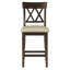 Chaises de salle à manger à hauteur de comptoir 2 pièces, brun foncé, double, siège rembourré en tissu pour paire de chaises brunes, expérience douillette