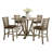 5Pcs Set Counter Table Set Square Counter Table Solid Wood Modern Farmhouse