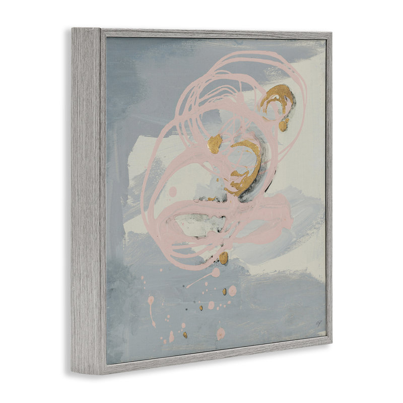 «Grey with Pink Swirl», art de la giclée encadrée par Patricia Pinto, Estampe numérique Farmhouse, H 17 po x l 17 po