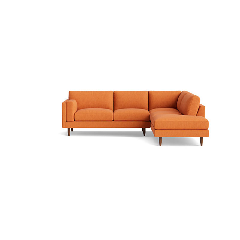 Skinny Fat Sectional, Performance Weave - Carrot, Right Hand Facing
