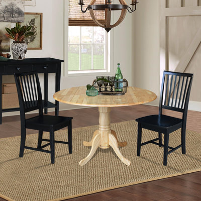 Lyle Drop Leaf Solid Wood Dining Set