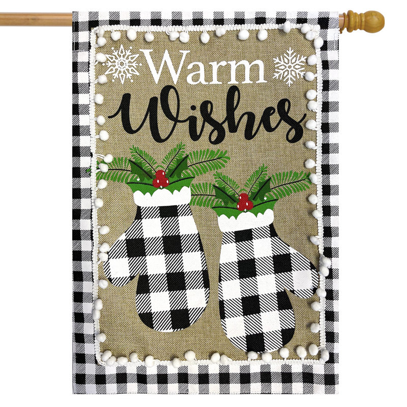 Drapeau de maison d'hiver à carreaux