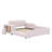 Upholstered Grounded Bed, Mother & Child Bed With Bedside Desk And Little Round Stool-867775451-867775452