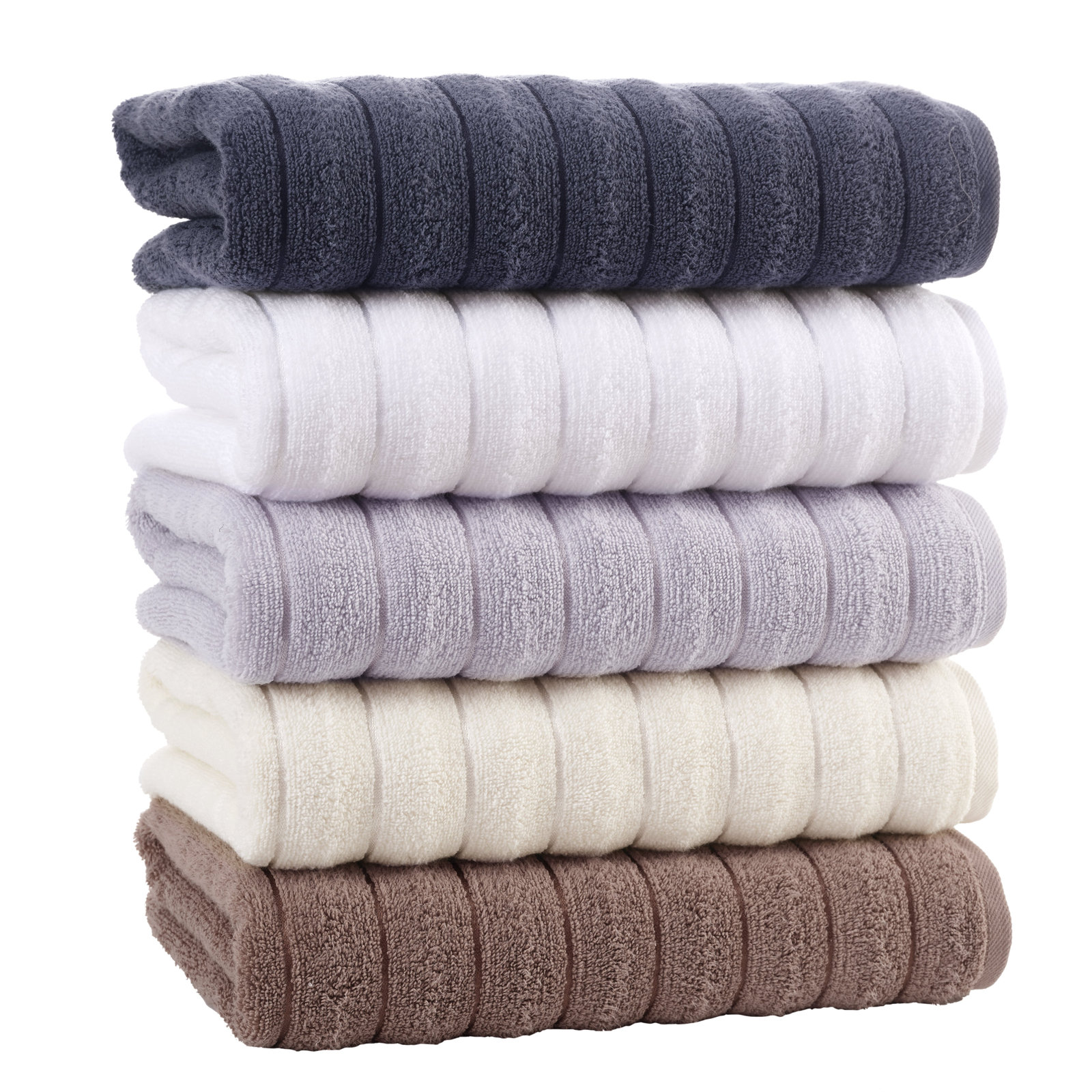 Rachel Turkish Cotton Ribbed Hand Towels, White
