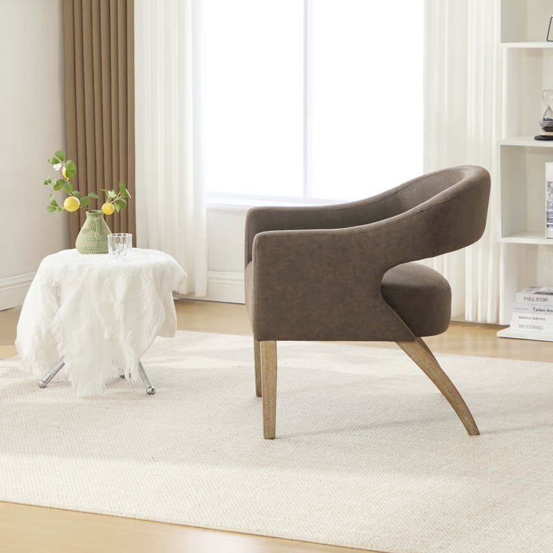 Fauteuil d'appoint rembourré l 26,16 po, Café
