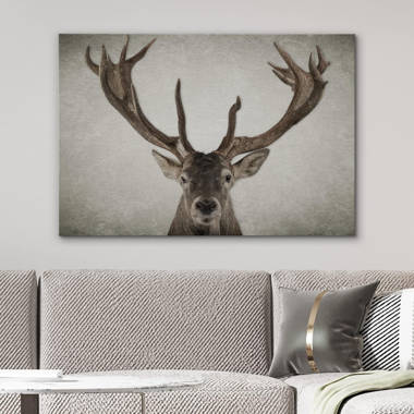 IDEA4WALL Elk & Graphite Portrait | On Animals Print On Background Wayfair Wilderness Canvas Reviews