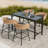 Carvin 4 - Person Rectangular Outdoor Dining Set With Cushions-111779435-111779436