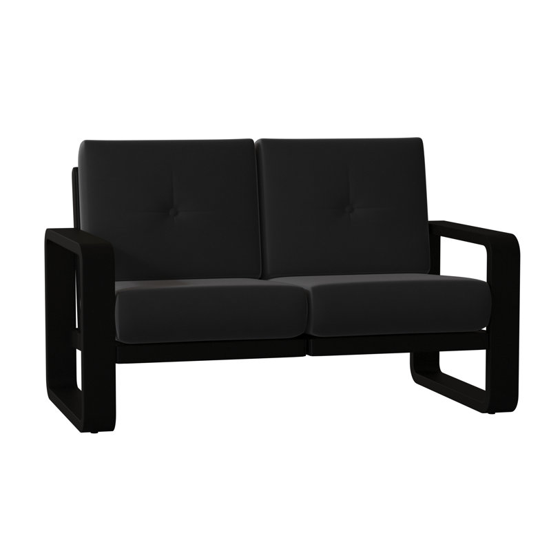 Vale Outdoor 2 - Seat Loveseat, Canvas Bird's Eye Sunbrella® Canvas, Textured Black