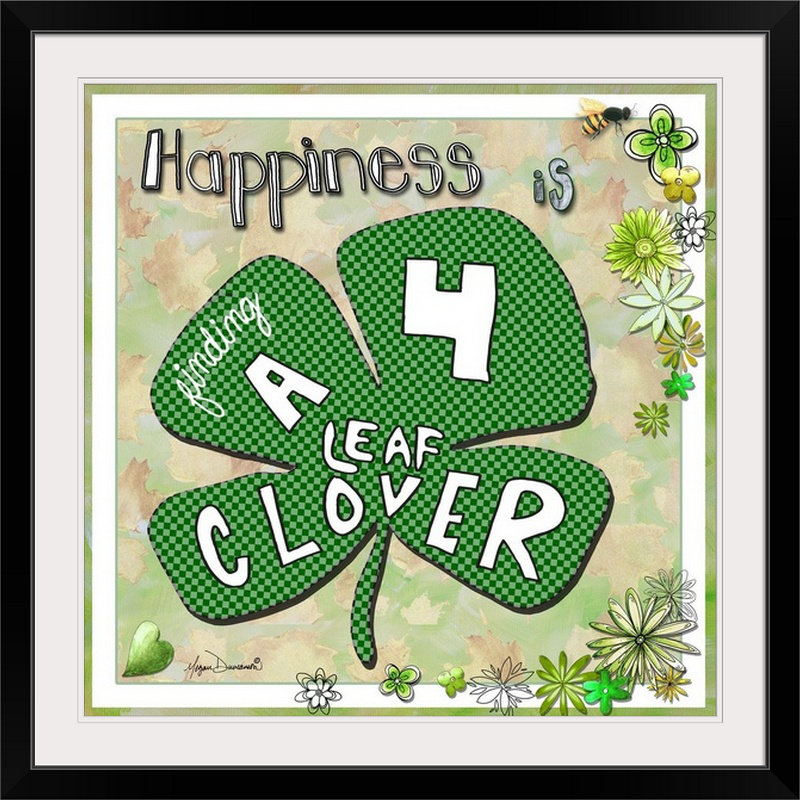 «Happiness is Finding a Four Leaf Clover» par Shallenor, impression, H 35 po x l 35 po x P 1,5 po, Toile